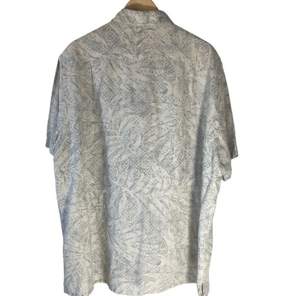 Tasso Elba Island Cream/Grey Silk/Linen Blend Shirt Sz XXL - Picture 2 of 5